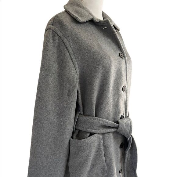 Rails Nadine Heather Grey Belted Wool Blend Trench Coat Size Small - Picture 6 of 14